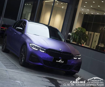 CL-SC-09 Chrome Cerâmica Roxo vinil fábrica de envelopamento de veículos para BMW