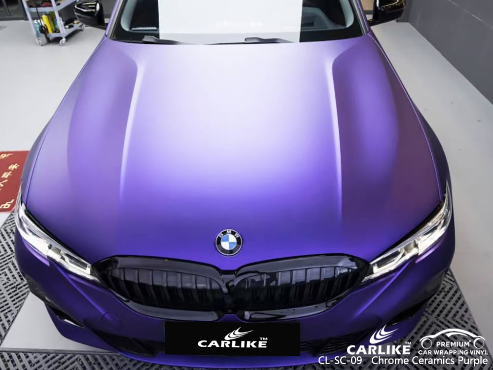 CL-SC-09 Chrome Ceramics Purple vinyl vehicle wrap factory pour BMW