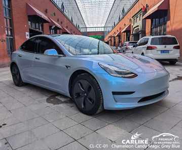 CL-CC-01 Chameleon Candy Magic Grey Blue Produttore di pellicole per auto in vinile per TESLA