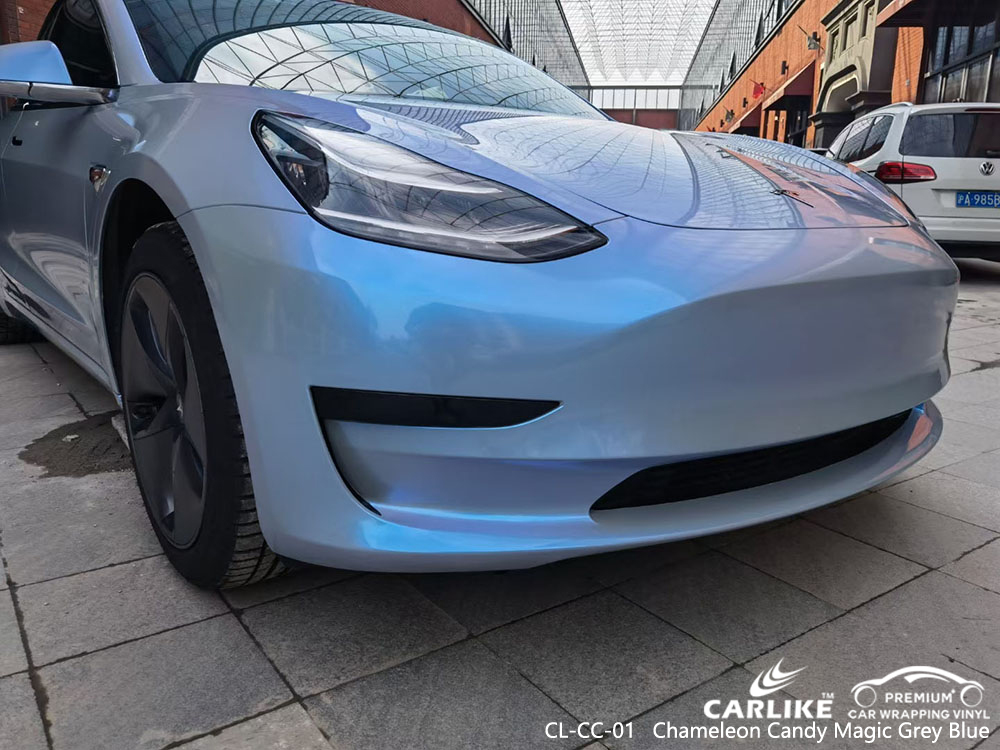 CL-CC-01 Chameleon Candy Magic Gri Mavi vinil araba TESLA için sarma üreticisi