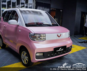 CL-EM-33 Electro Metallic Cherry Pink fournisseur d'enveloppe de voiture en vinyle pour WULING