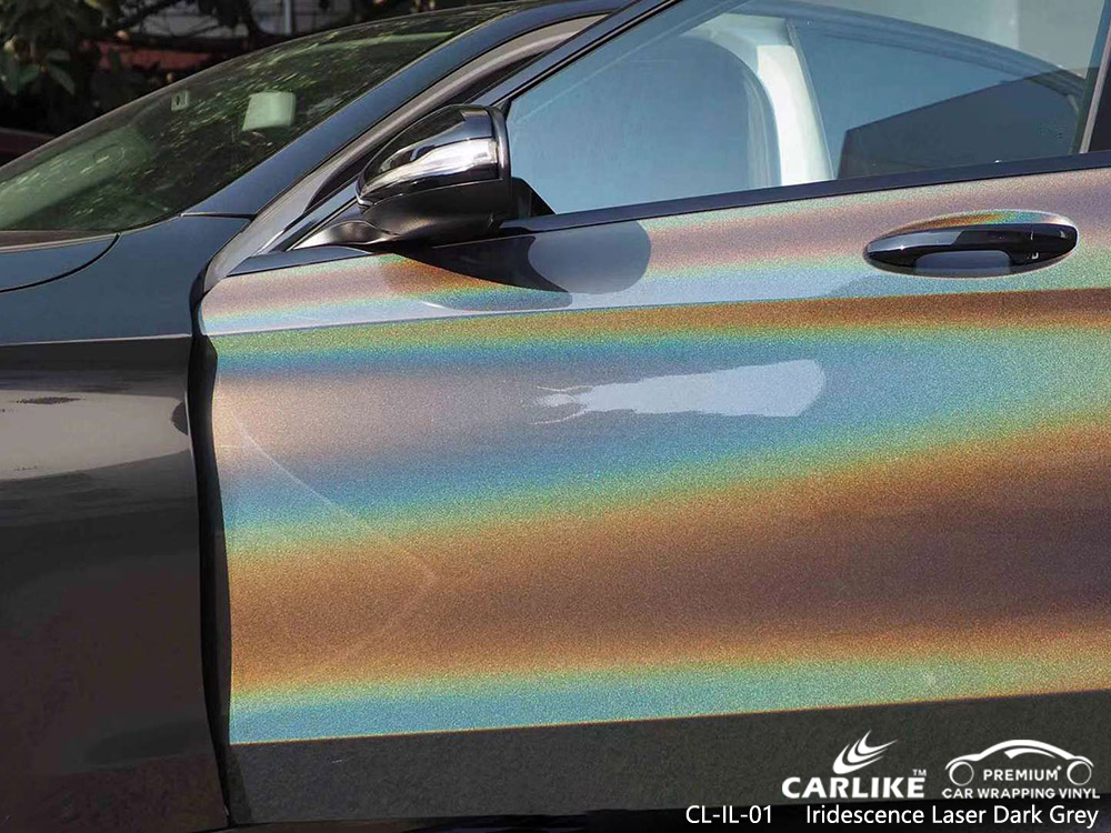 CL-IL-01 Envoltório de vinil cinza escuro a laser iridescence fornecedor para MERCEDES-BENZ