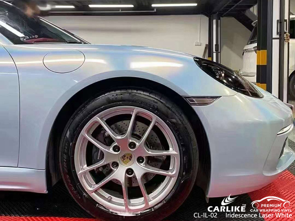 CL-IL-02 Iridescence Laser White vinyl auto wrap supplier for PORSCHE