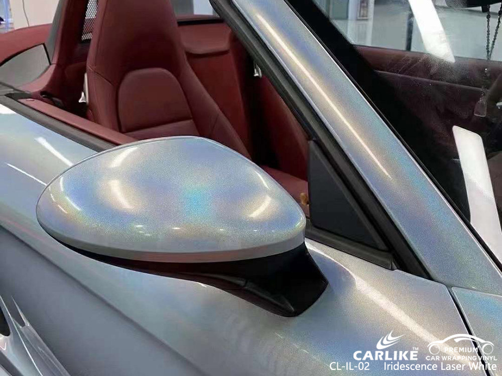 CL-IL-02 Iridescence Laser White vinyl auto wrap supplier for PORSCHE