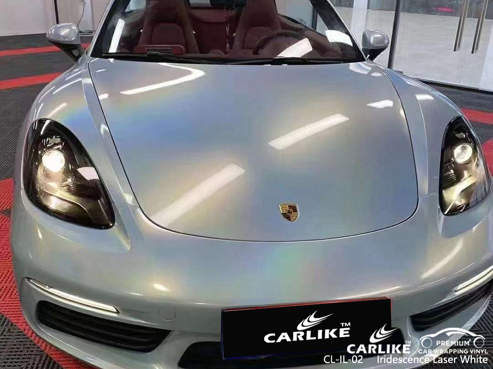 CL-IL-02 Iridescence Laser White vinyl auto wrap supplier for PORSCHE