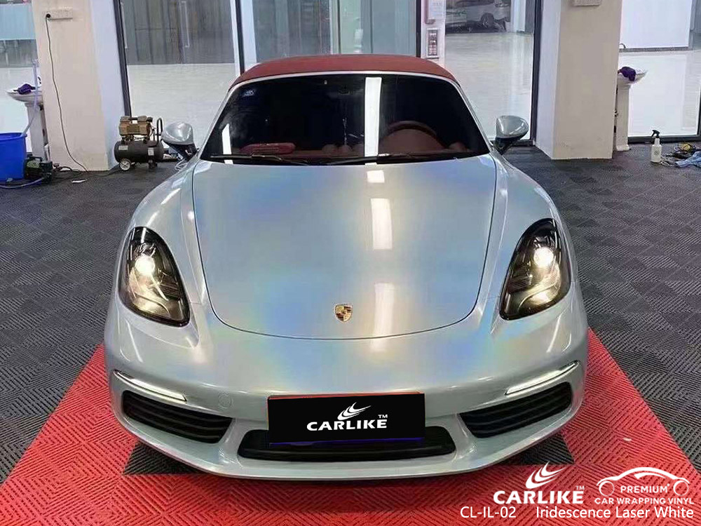 CL-IL-02 Iridescence Laser White vinyl auto wrap supplier for PORSCHE