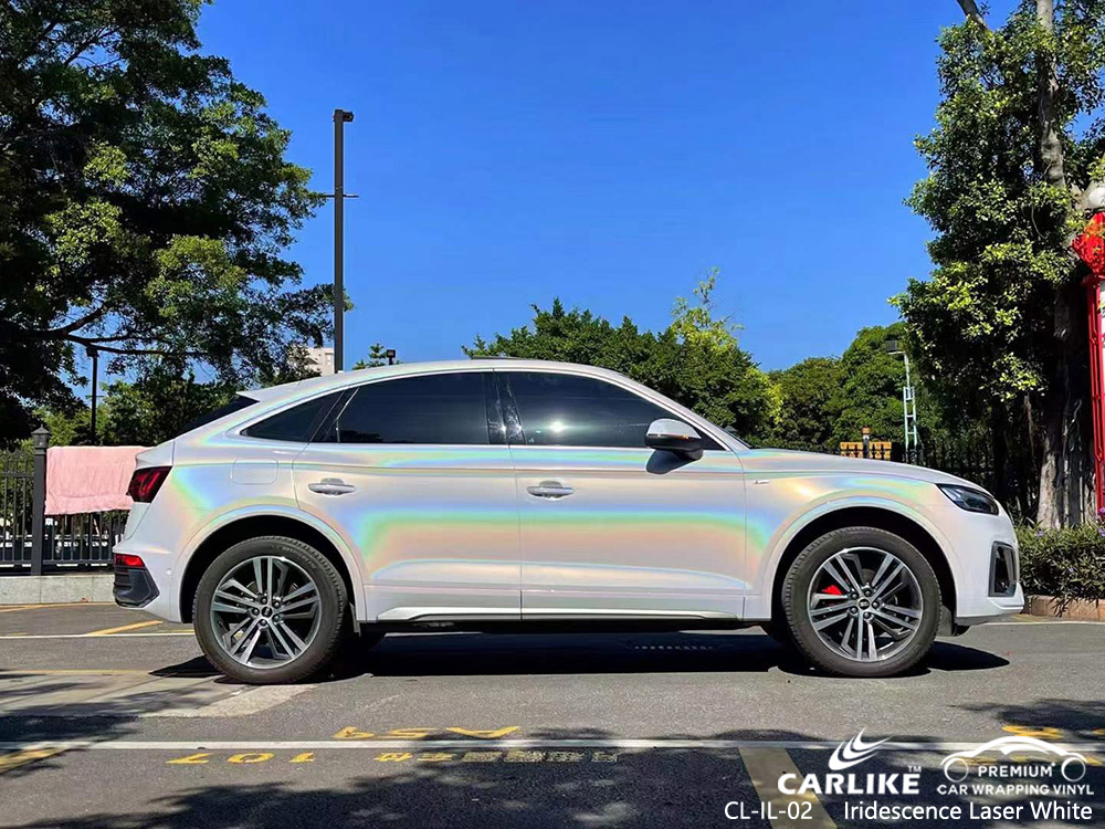 CL-IL-02 Iridescence Laser White fabricant d'emballages automobiles en vinyle pour AUDI