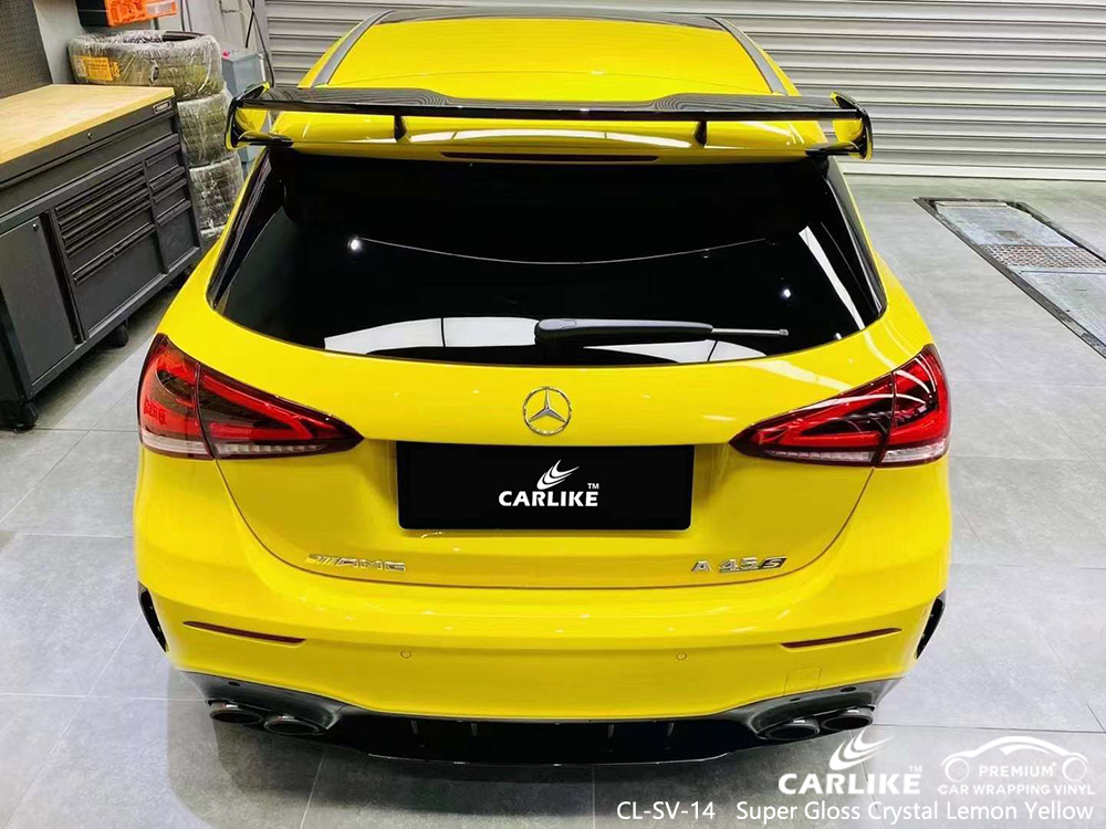 CL-SV-14 Super Gloss Crystal Lemon Yellow véhicule en vinyle wrap factory pour MERCEDES-BENZ