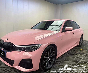 CL-SV-37 Super Gloss Crystal Rouge Pink vinyl auto wrap factory for BMW
