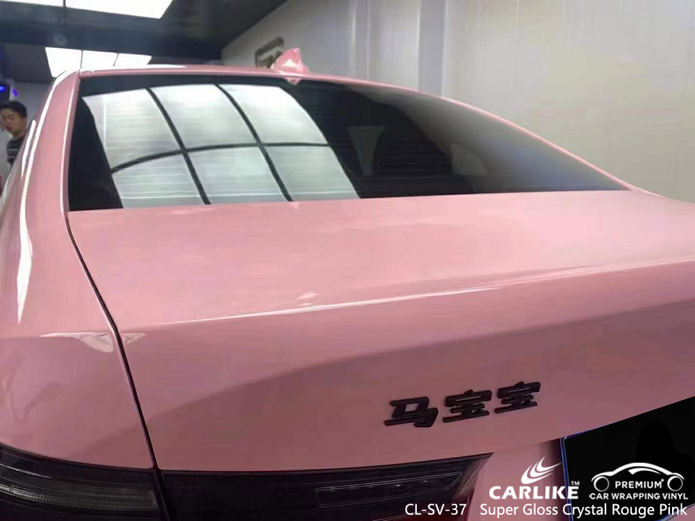 CL-SV-37 Super Gloss Crystal Rouge Pink vinil auto fábrica de envoltório para BMW