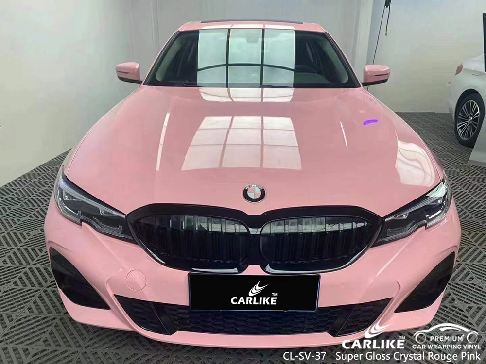 CL-SV-37 Süper Parlak Kristal Rouge Pembe vinil otomatik BMW için sarma fabrikası