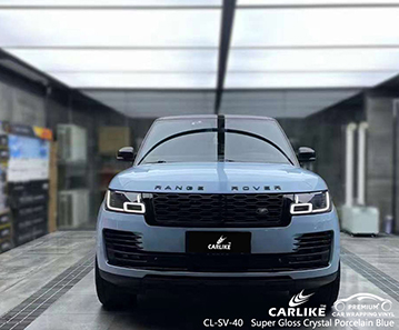 CL-SV-40 Super Gloss Crystal Porcelain Blue fabricante de envelopamento automático de vinil para RANGE ROVER