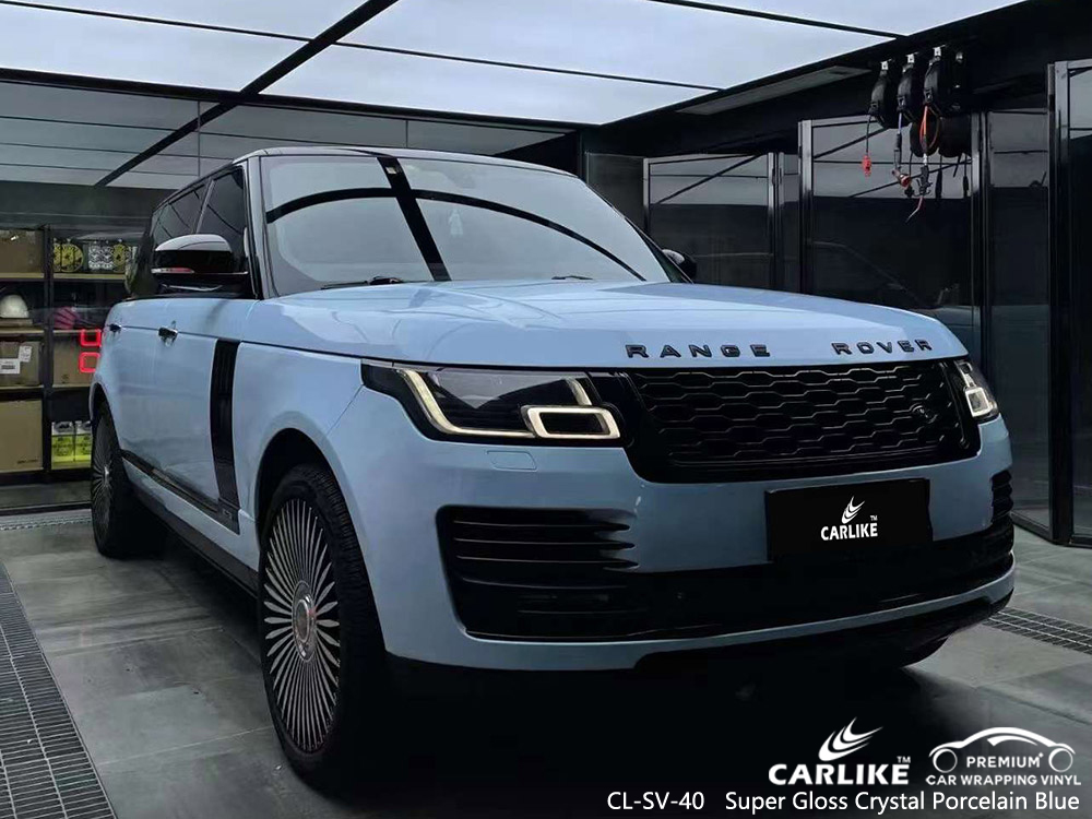 CL-SV-40 Süper Parlak Kristal Porselen Mavi vinil otomatik RANGE ROVER için sargı üreticisi