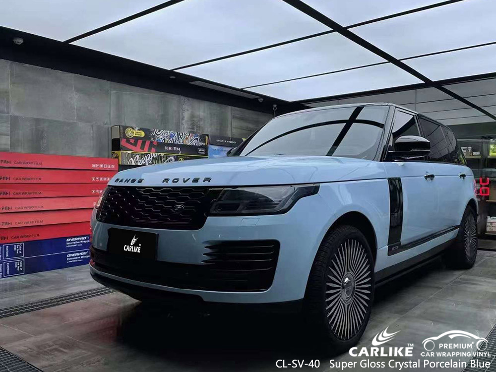 CL-SV-40 Süper Parlak Kristal Porselen Mavi vinil otomatik RANGE ROVER için sargı üreticisi