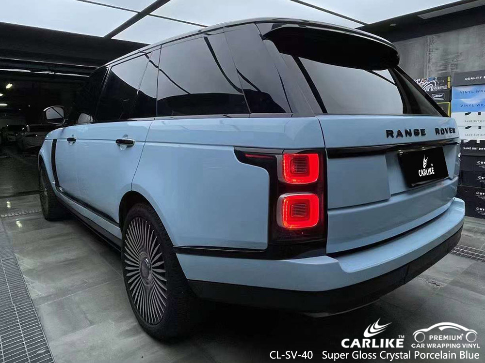 CL-SV-40 Süper Parlak Kristal Porselen Mavi vinil otomatik RANGE ROVER için sargı üreticisi