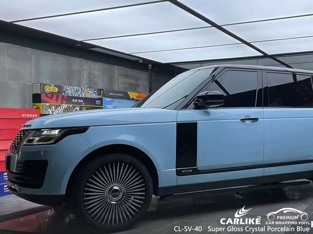 CL-SV-40 Süper Parlak Kristal Porselen Mavi vinil otomatik RANGE ROVER için sargı üreticisi