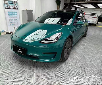 Fábrica de envoltura automática de vinilo CL-SV-43 Super Gloss Crystal Hell Green para TESLA