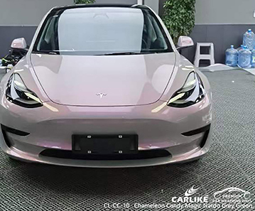 CL-CC-10 كاميليون كاندي ماجيك ناردو مصنع تغليف سيارات فينيل رمادي أخضر لـ TESLA