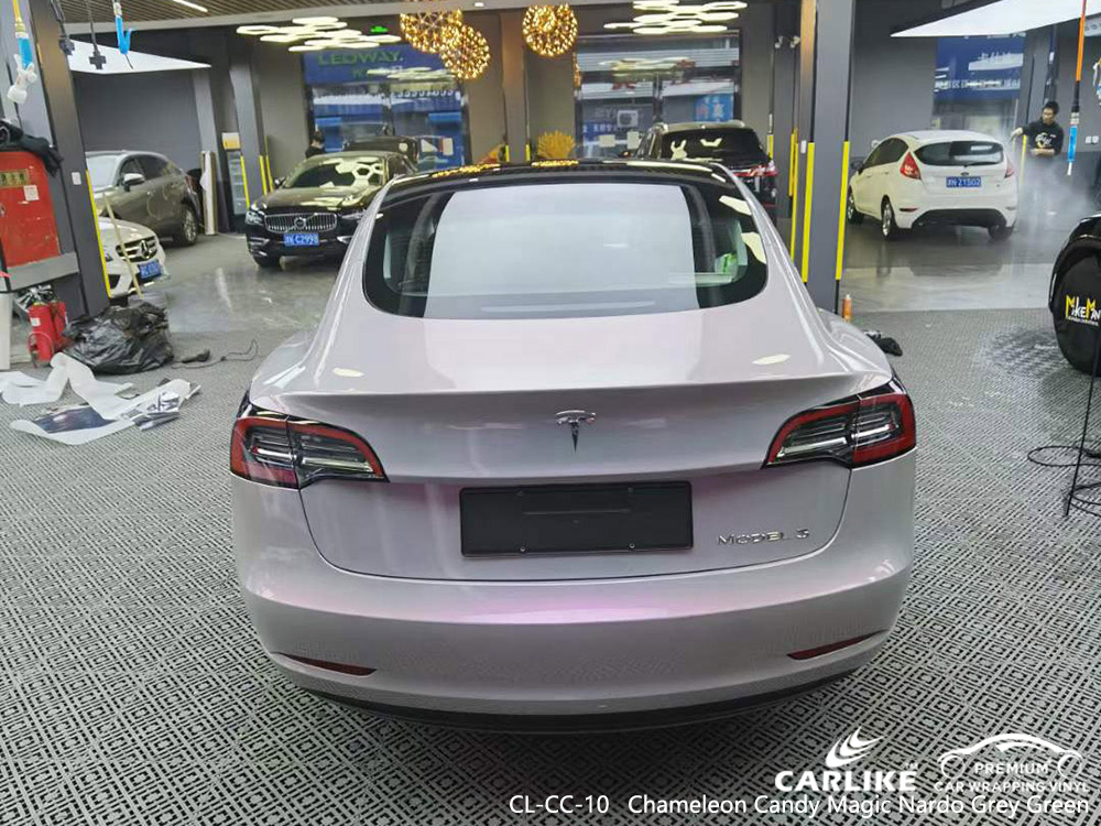 CL-CC-10 Chameleon Candy Magic Nardo Gri Yeşil Vinil TESLA için Araç Kaplama Fabrikası