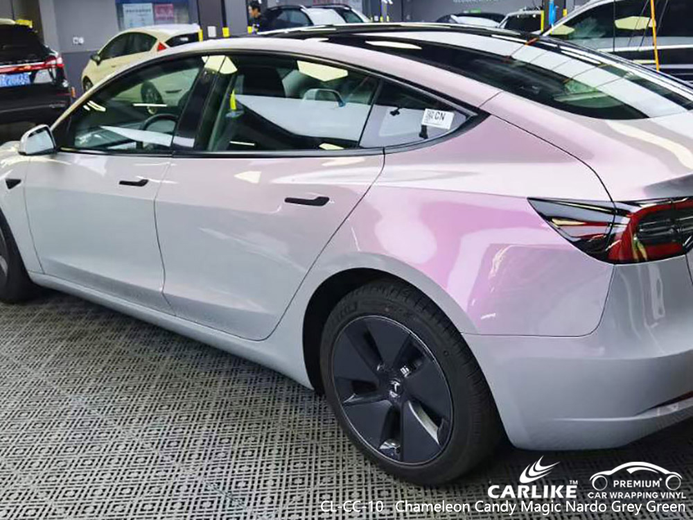 CL-CC-10 Chameleon Candy Magic Nardo Gri Yeşil Vinil TESLA için Araç Kaplama Fabrikası