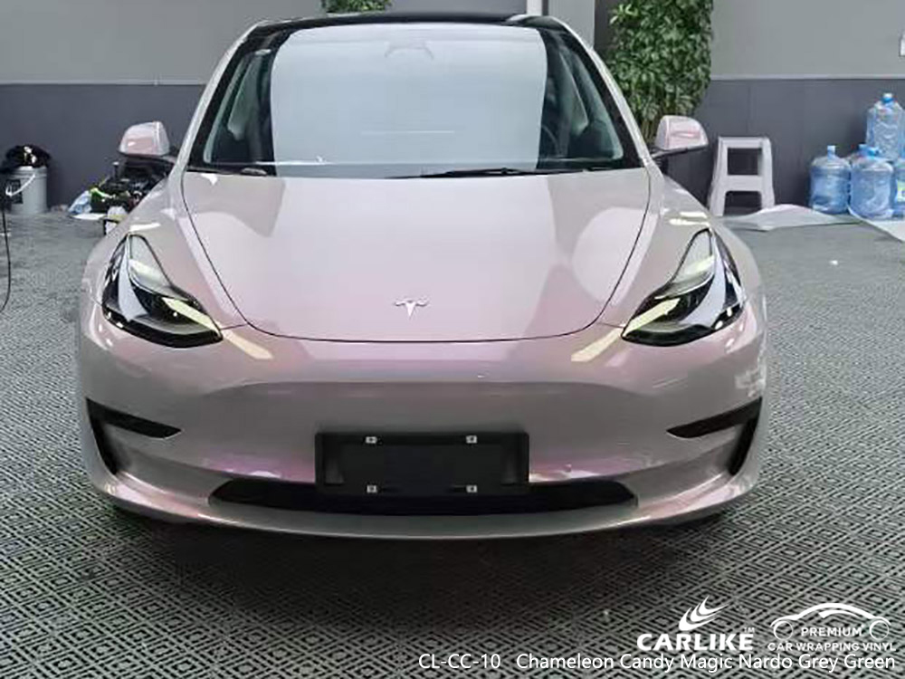 CL-CC-10 Chameleon Candy Magic Nardo Gri Yeşil Vinil TESLA için Araç Kaplama Fabrikası