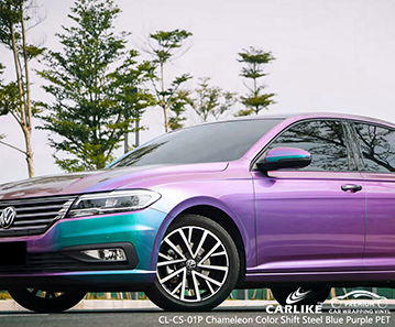 CL-CS-01P Chameleon Color Shift Steel Blue Purple PET Vinyl Auto Wrap Factory per VOLKSWAGEN