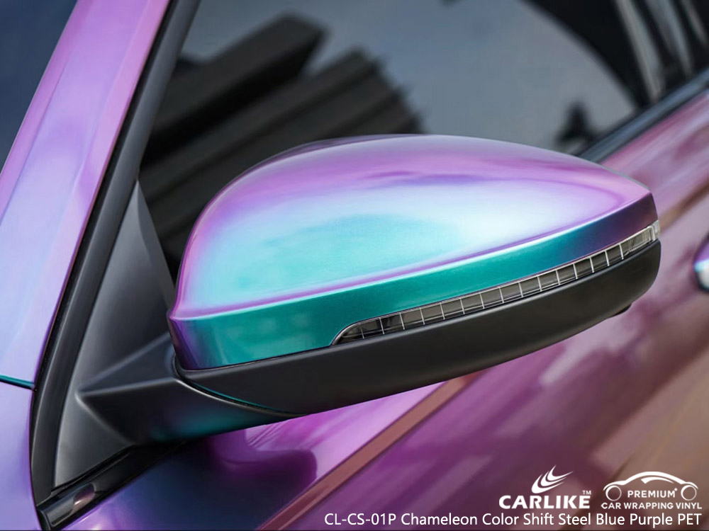 CL-CS-01P Bukalemun Renk Kayması Çelik Mavi VOLKSWAGEN için Mor PET Vinil Otomatik Sarma Fabrikası