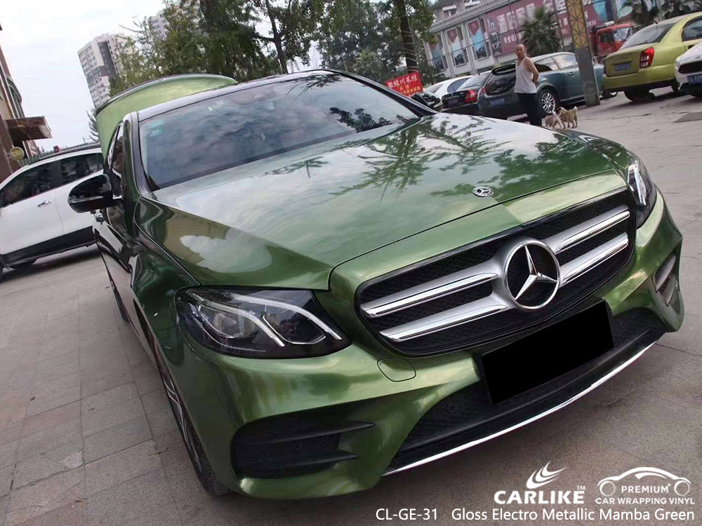 CL-GE-31 Gloss Electro Metallic Mamba Green Vinyl Car Fornecedor de embalagens para MERCEDES-BENZ