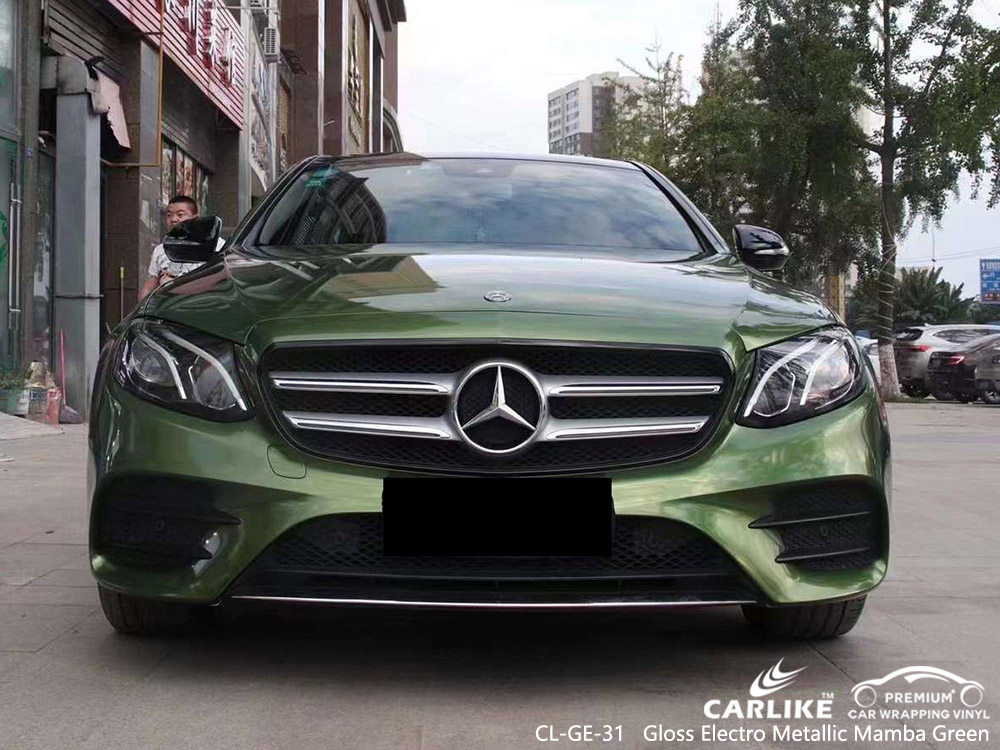 CL-GE-31 Gloss Electro Metallic Mamba Green Vinyl Car Fornecedor de embalagens para MERCEDES-BENZ