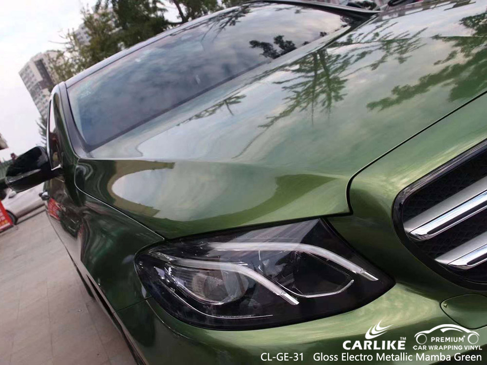 CL-GE-31 Gloss Electro Metallic Mamba Green Vinyl Car Fornitore di involucri per MERCEDES-BENZ