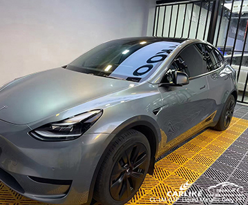 CL-LM-02P Liquid Metallic Grey PET Vinyl Auto Wrap Factory für TESLA