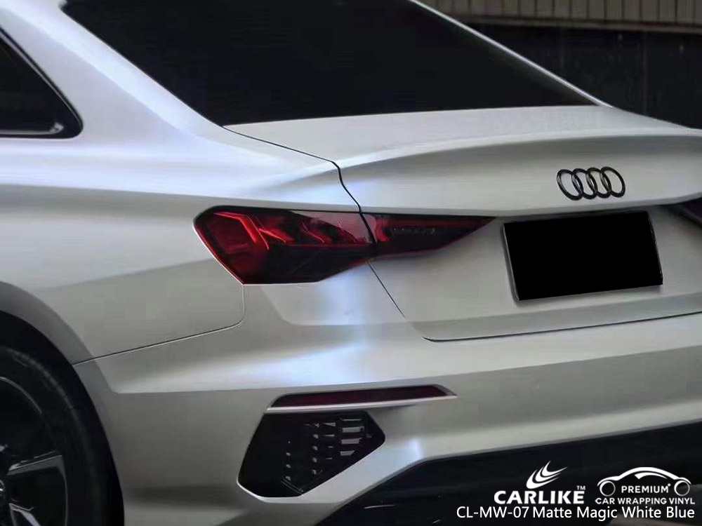 CL-MW-07 Mat Sihirli Beyaz Mavi Vinil Araç Kaplaması AUDI tedarikçisi