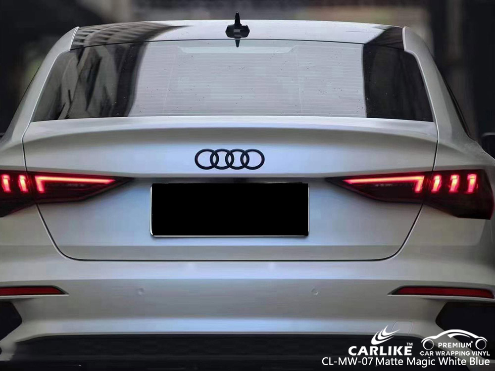 CL-MW-07 Mat Sihirli Beyaz Mavi Vinil Araç Kaplaması AUDI tedarikçisi