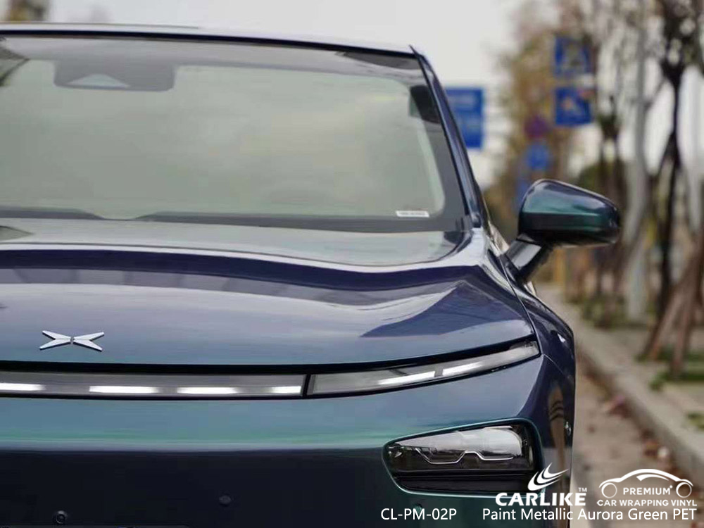 CL-PM-02P Metalik Aurora Yeşili PET Vinil Oto Boyası Tedarikçiyi XPENG için Sarın