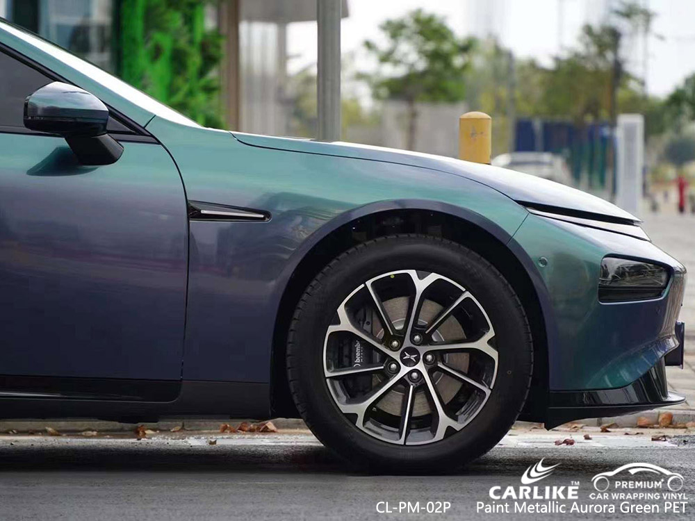 CL-PM-02P Metalik Aurora Yeşili PET Vinil Oto Boyası Tedarikçiyi XPENG için Sarın