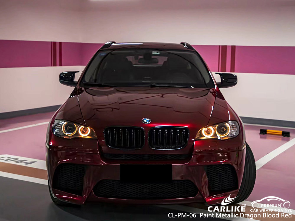 CL-PM-06 Pinte o carro de vinil vermelho sangue de dragão metálico Fábrica de embalagens para BMW
