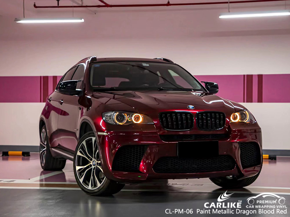 CL-PM-06 Pintura Metálica Coche Vinilo Rojo Sangre Dragón Fábrica de envoltura para BMW