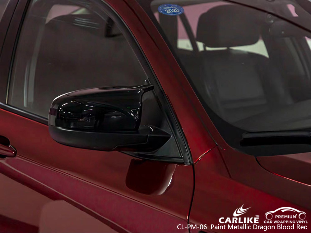 CL-PM-06 Pinte carro de vinil vermelho sangue de dragão metálico Fábrica de embalagens para BMW