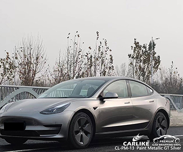 CL-PM-13 Boya Metalik GT Gümüş Vinil Araç Kaplama Tedarikçisi TESLA için