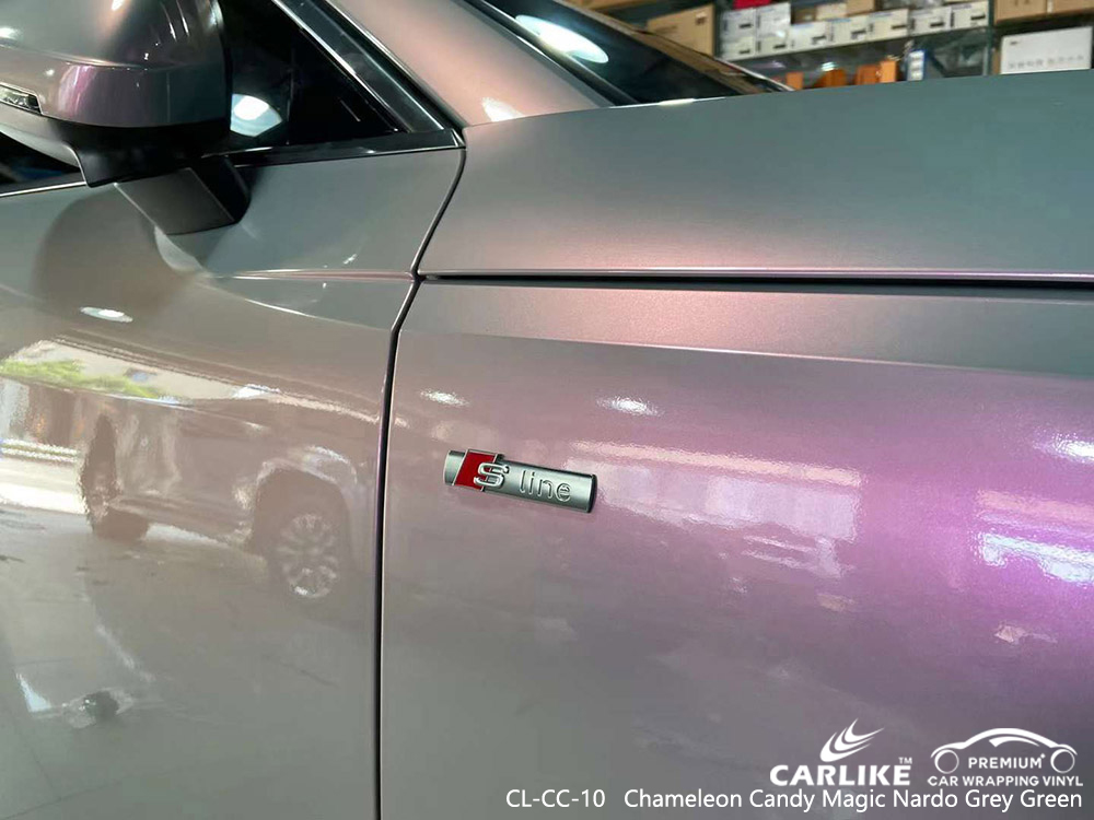 CL-CC-10 Chameleon Candy Magic Nardo Gri Yeşil Vinil AUDI için Araç Kaplama Fabrikası