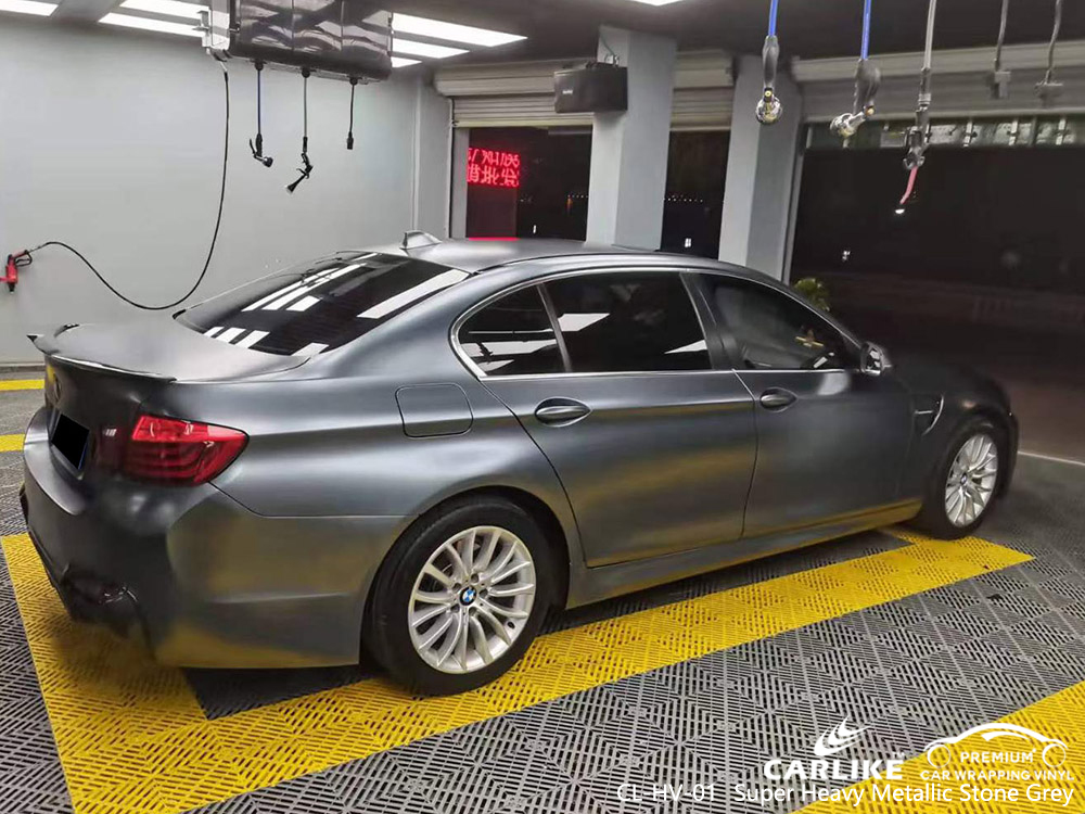 CL-HV-01 Super Heavy Metallic Stone Grey Vinyl Vehicle Wrap Supplier for BMW