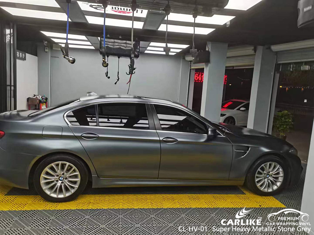 CL-HV-01 Super Heavy Metallic Stone Grey Vinyl Vehicle Wrap Supplier for BMW