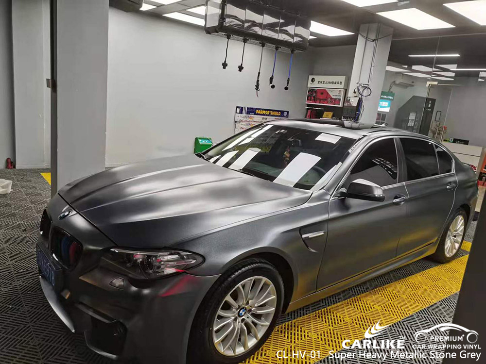 CL-HV-01 Super Heavy Metallic Stone Grey Vinyl Vehicle Wrap Supplier for BMW
