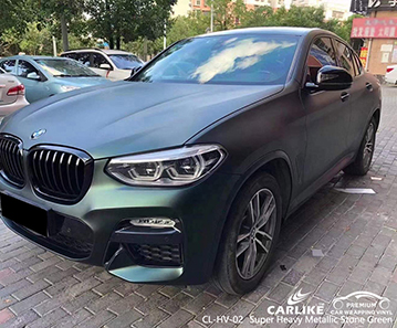 CL-HV-02 BMW için Süper Ağır Metalik Taş Yeşil Vinil Araç Kaplama Fabrikası