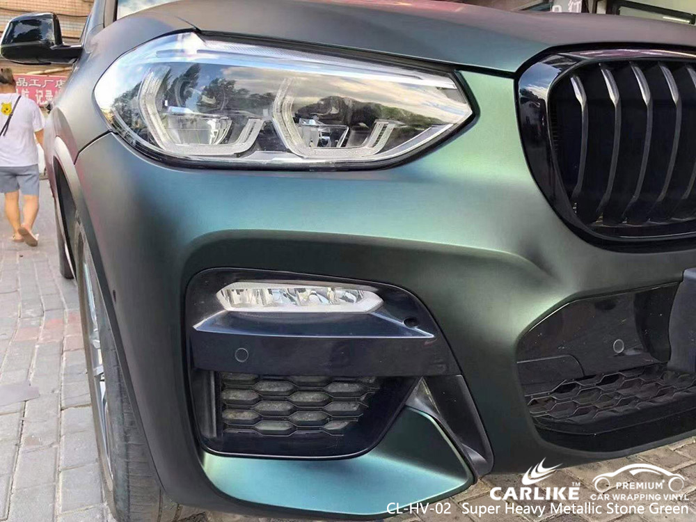 CL-HV-02 Super Heavy Metallic Stone Green Vinyl Vehicle Wrap Factory for BMW