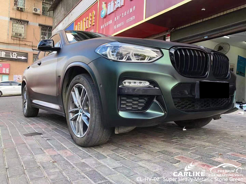 CL-HV-02 Super Heavy Metallic Stone Green Vinyl Vehicle Wrap Factory for BMW