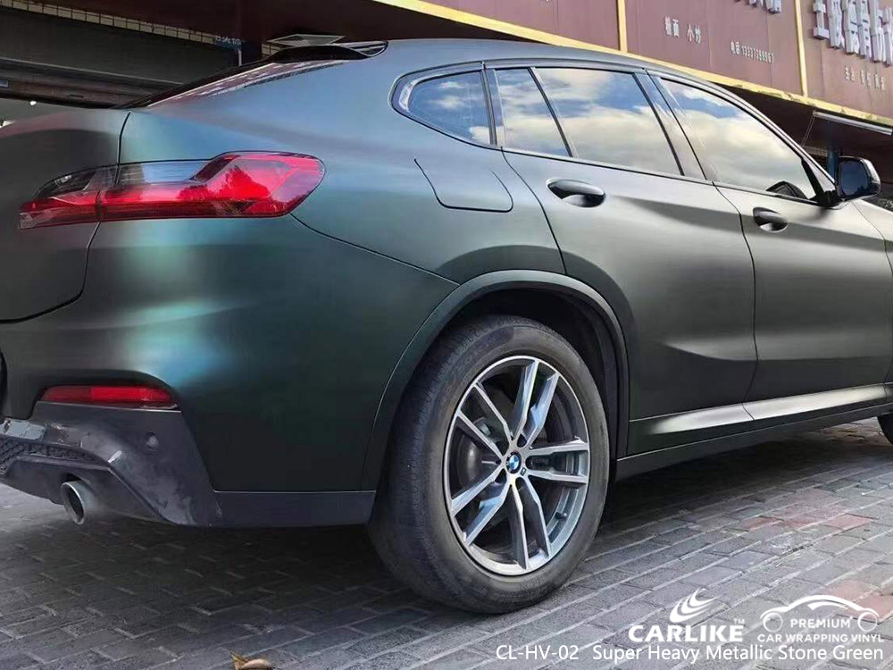 CL-HV-02 Super Heavy Metallic Stone Green Vinyl Vehicle Wrap Factory for BMW