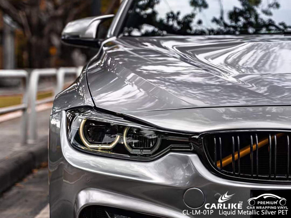 CL-LM-01P Liquid Metallic Silver PET Vinyl Car Wrap Usine pour BMW