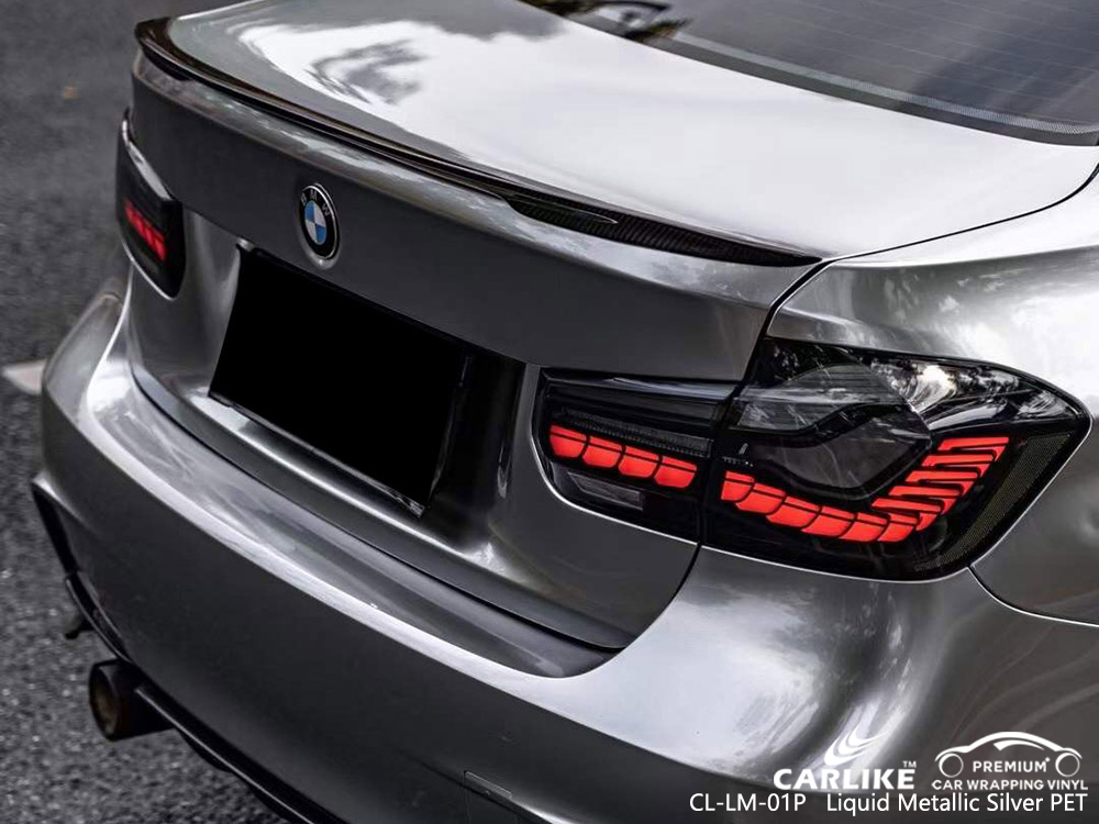 CL-LM-01P Sıvı Metalik Gümüş PET Vinil Araba Kaplama BMW için fabrika