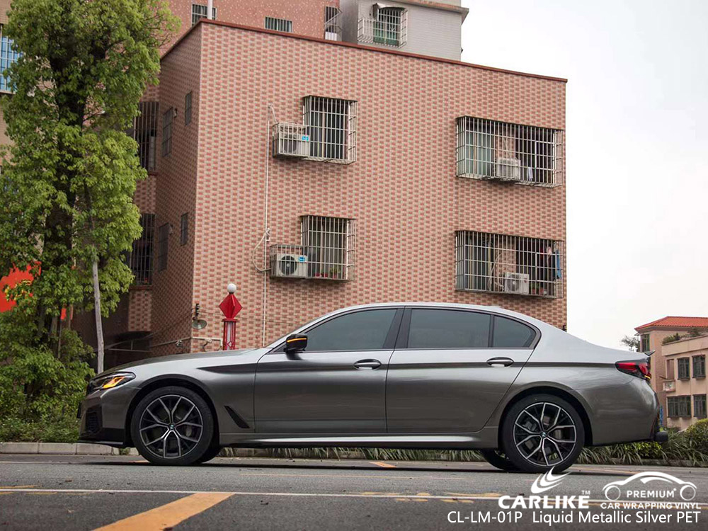 CL-LM-01P Sıvı Metalik Gümüş PET Vinil BMW için Araç Kaplama Tedarikçisi